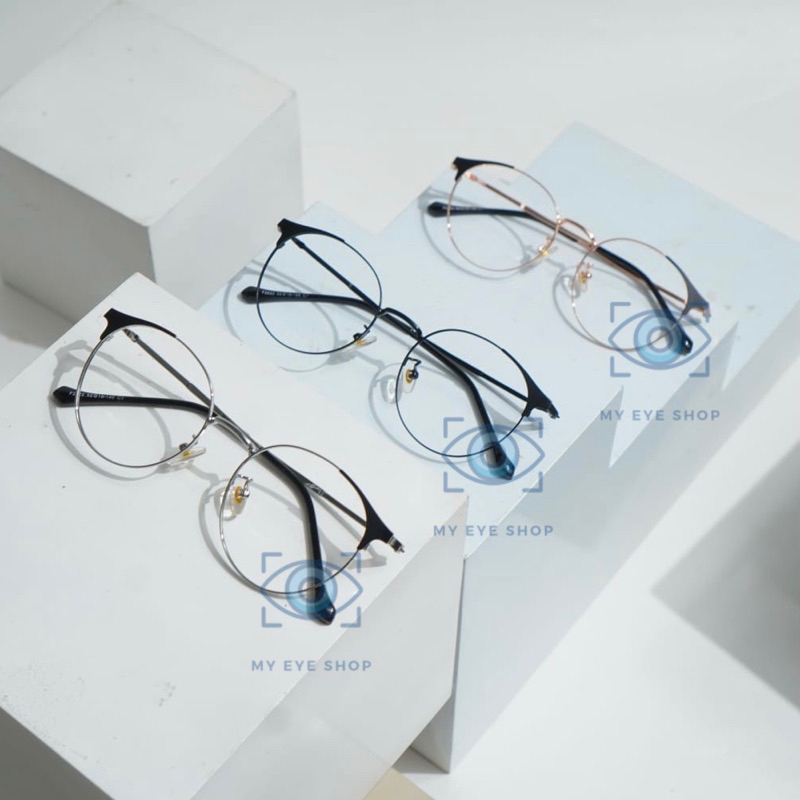 Kacamata Fashion Minus “Ryo” Pria Wanita Unisex Anti Radiasi Blue Ray Photocromic Bulat Paket Frame 