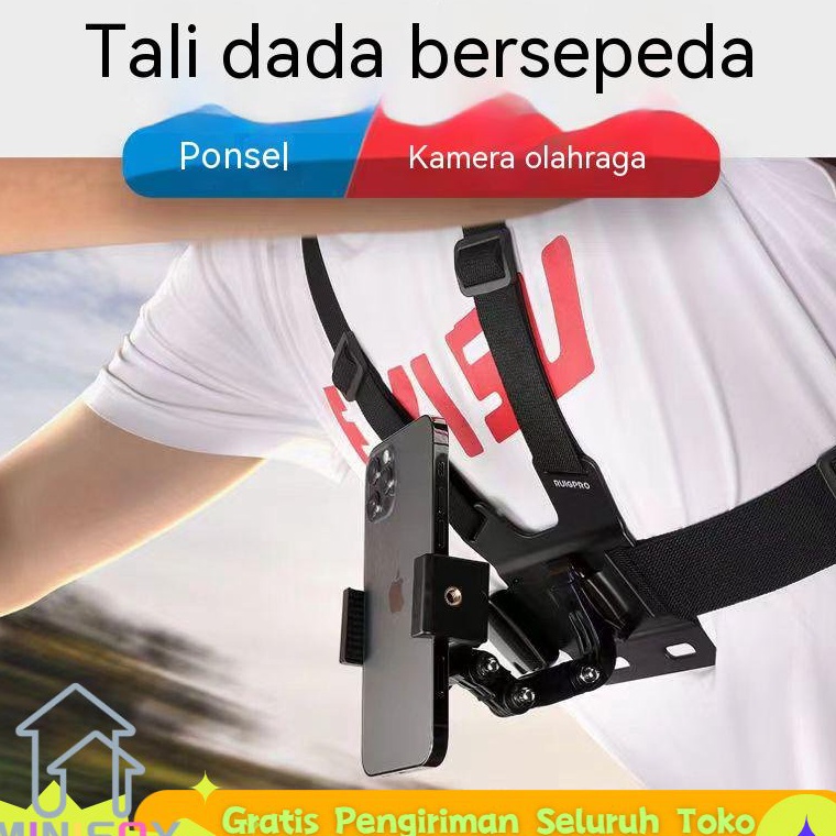 Termurah CODBody Chest Strap Tali Dada Handphone  Mount Kamera Body Belt Holder HP Clip Clamp Smartp