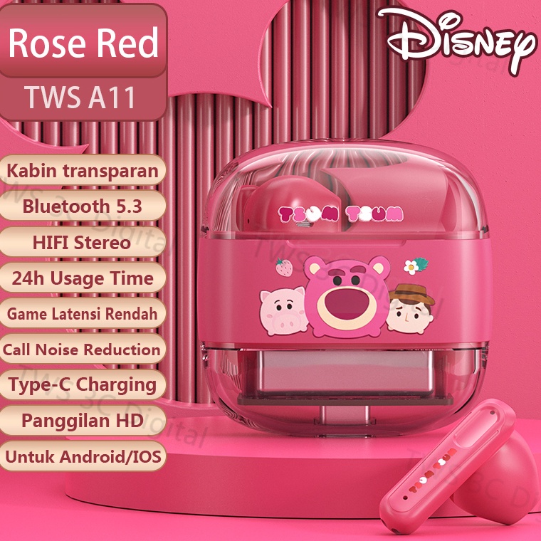 Murah New Arrival 1 ORI Disney Headset Bluetooth 53 TWS Earphone Dukungan untuk AndroidIOS HIFI Musi