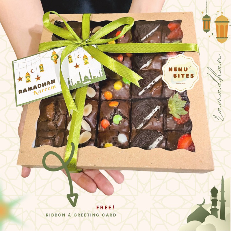 

Fudgy Brownies Chocolate/custom fudgy brownies/hampers lebaran/brownies hampers