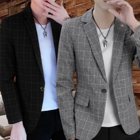 ART S34Y Jas Blazer Tartan Kotakkotak  Jaz Kotakkotak Pria  Jas Tartan  Jas Motif Kotak Jas Style Ko