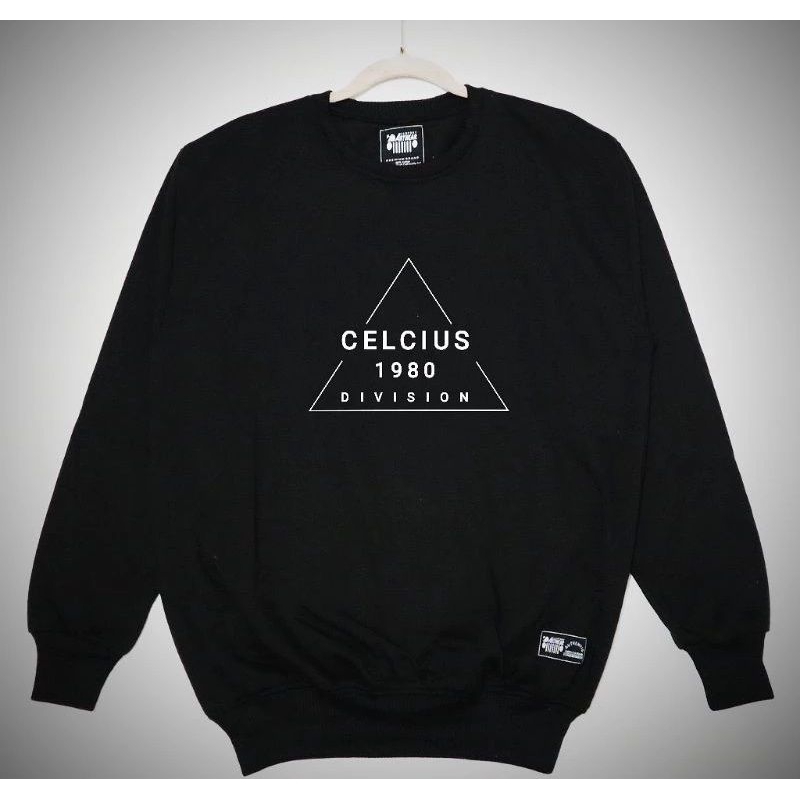 SWEATER CREWNECK CELCIUS PIRAMIDE BLACK / SWEATER KEREN - CREWNECK DISTRO BRANDED