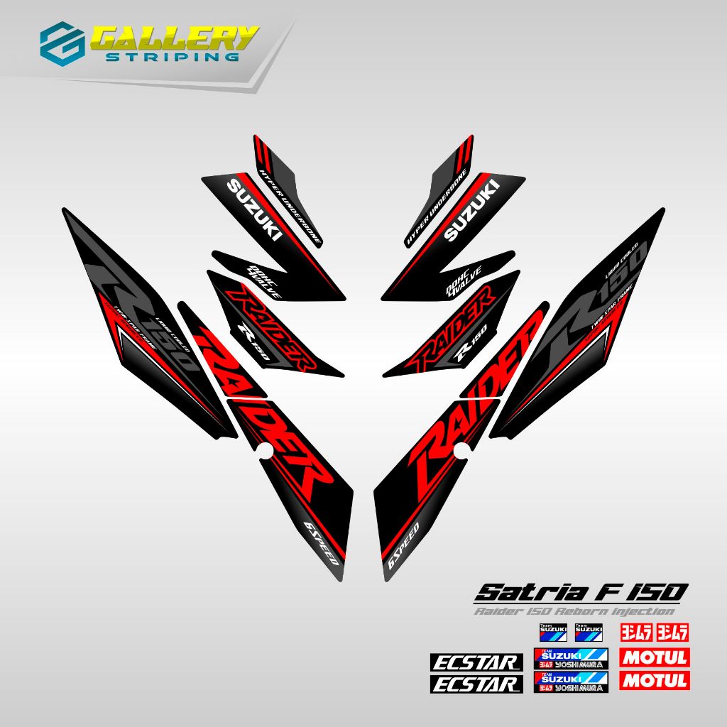 Striping Satria Fu F 150 Fi Motif 14 Stiker Satria Fu F 150 Fi Led Raider Sticker Suzuki Satria Stoc