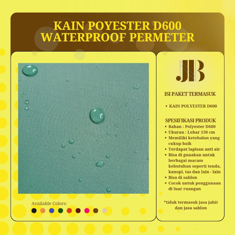 NJB ONLINE STORE - KAIN BAHAN POLYESTER D600 PERMETER