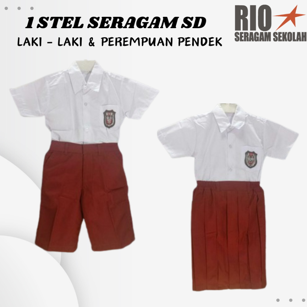 1 STEL SERAGAM SD PENDEK2 SERAGAM SEKOLAH SD SERAGAM SD NASIONAL 1stel PENDEK2 LAKI2 PEREMPUAN