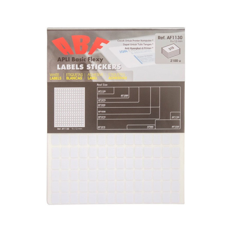 

APLI Basic Flexy (ABF) White Labels 9 X 12MM 2100 unit # AF1130 (pcs)