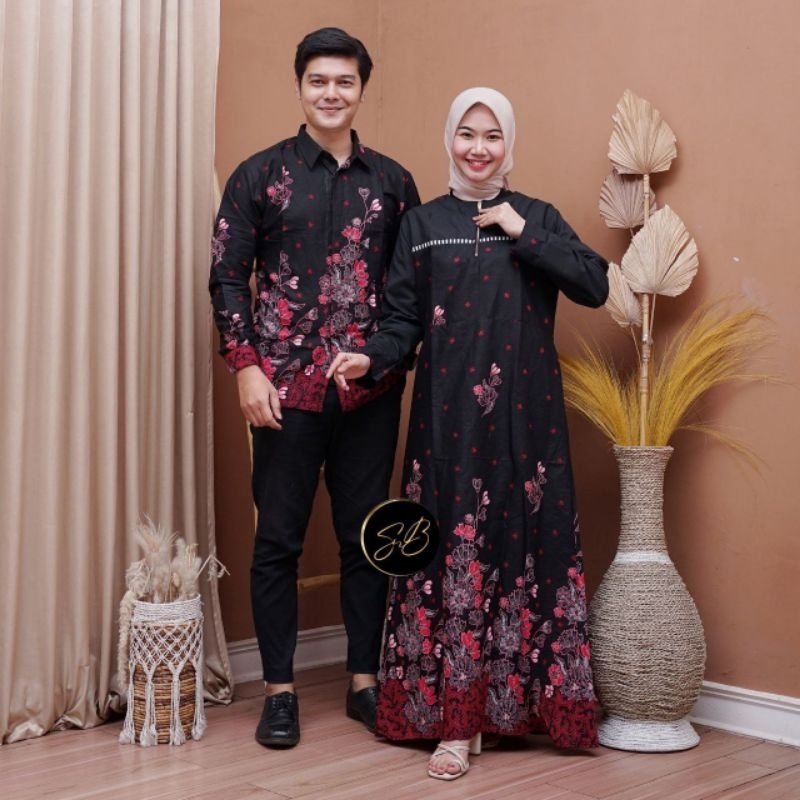 Baju Batik Couple Sarimbit Pasangan Gamis Kemeja Jumbo Terbaru Kekinian