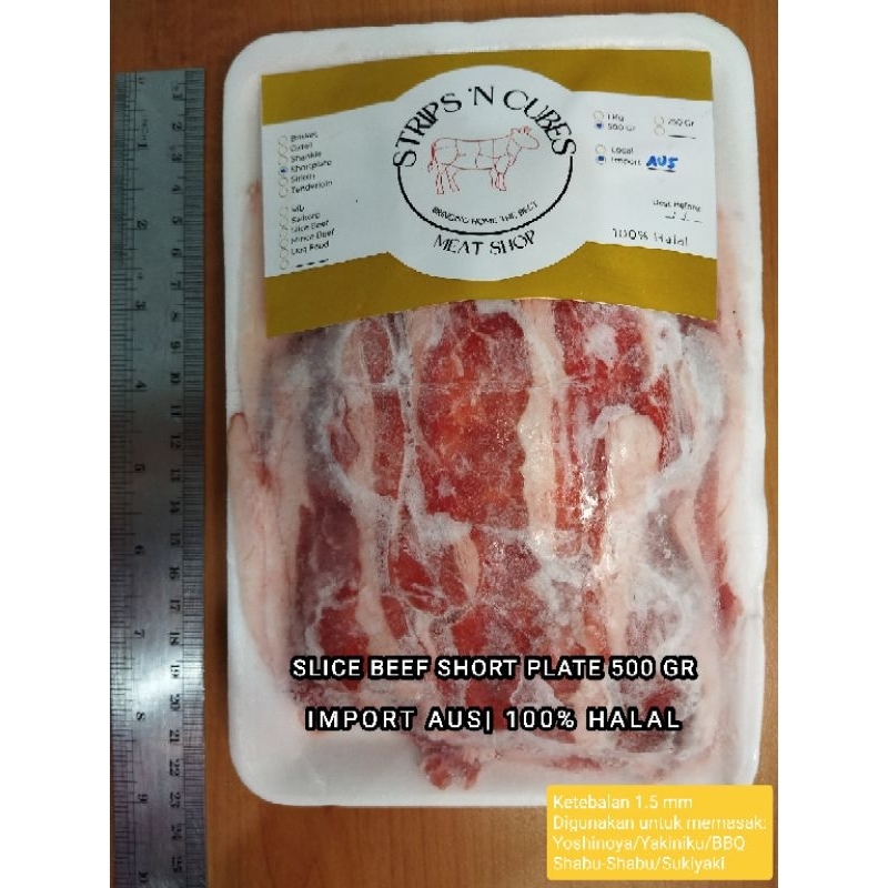 500 Gr - Slice Beef Shortplate AUS | Daging Sapi Slice Shortplate | Import AUS | Daging Sapi Slice Yoshinoya Yakiniku BBQ Shabu Shabu Sukiyaki Rice Bowl Bento