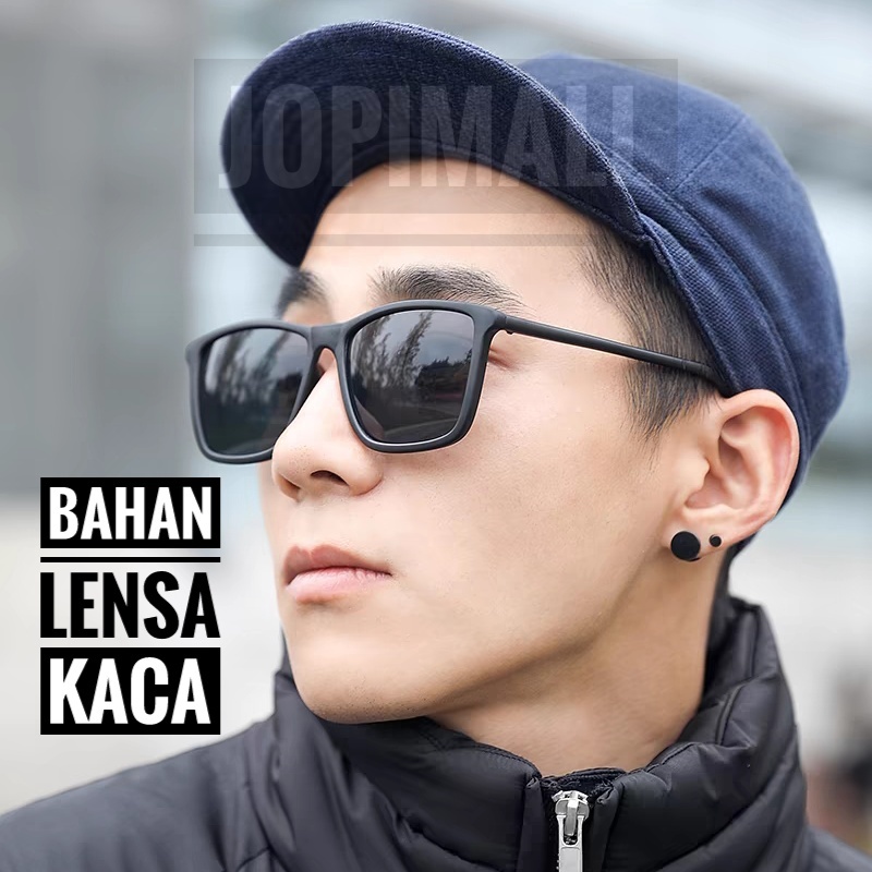 303/KACAMATA HITAM KOTAK KOREA LENSA KACA/KACAMATA FASHION PRIA WANITA/KACAMATA HITAM