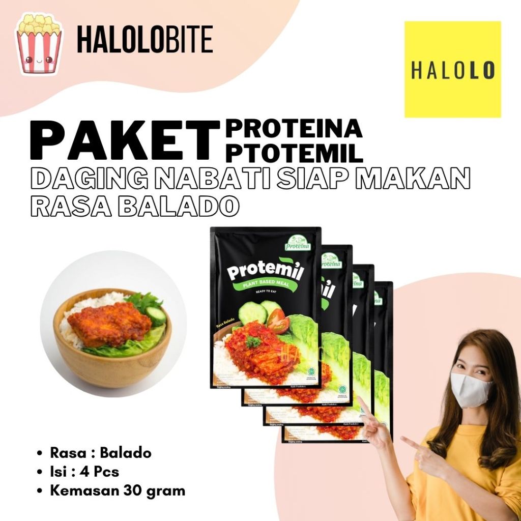 

Paket Protemil Balado Isi 4 Pcs Proteina Daging nabati Instant 30 Gram