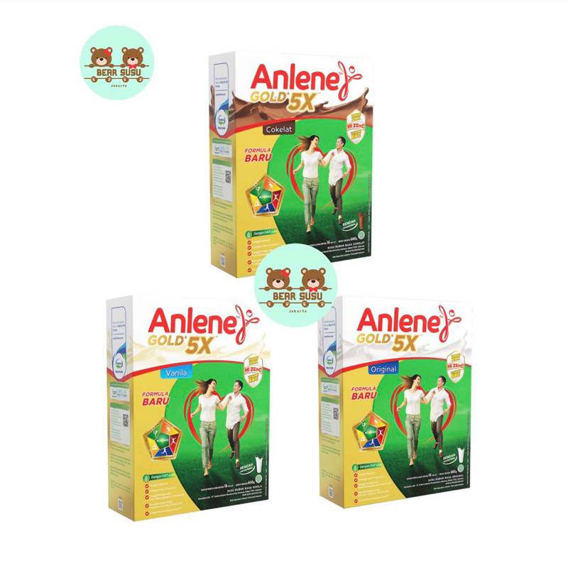 

Anlene Gold 5X Coklat / Vanila / Original 600gr