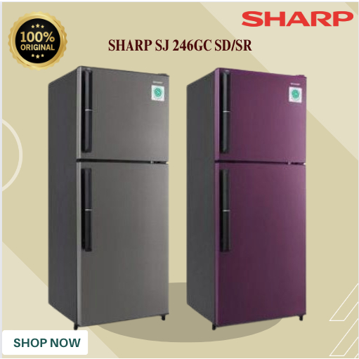 SHARP KULKAS 2 PINTU SJ 246GC SD/SR/ SJ246GCSD/SR/ SJ-246GC-SD-SR/ SJ 246 GC SD SR/ SJ246 GC SD SR