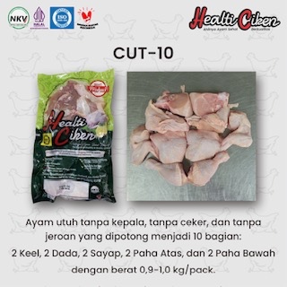

RB HealTI CiKEN Healthy Chicken Ayam Sehat Probiotik - Ayam Potong 10 Bagian (Cut 10) 1kg