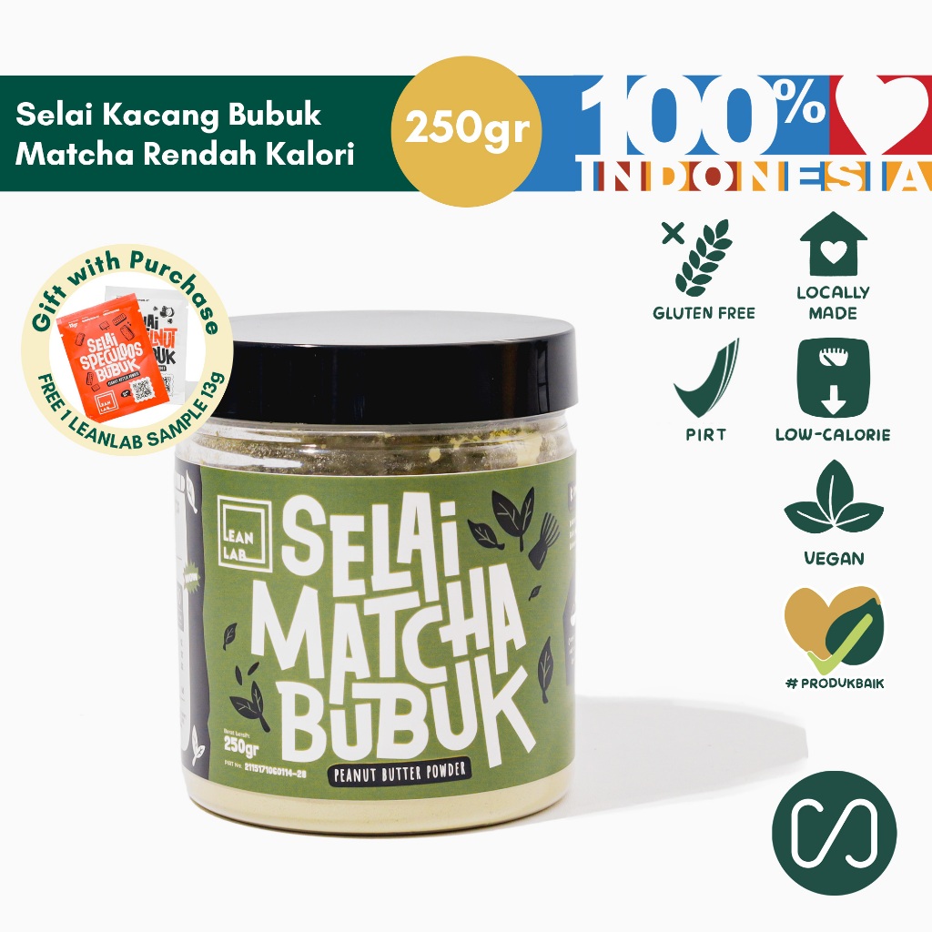 

Lean Lab Selai Matcha 250gr Selai Rendah Kalori (Vegan, Gluten Free, Low Fat)