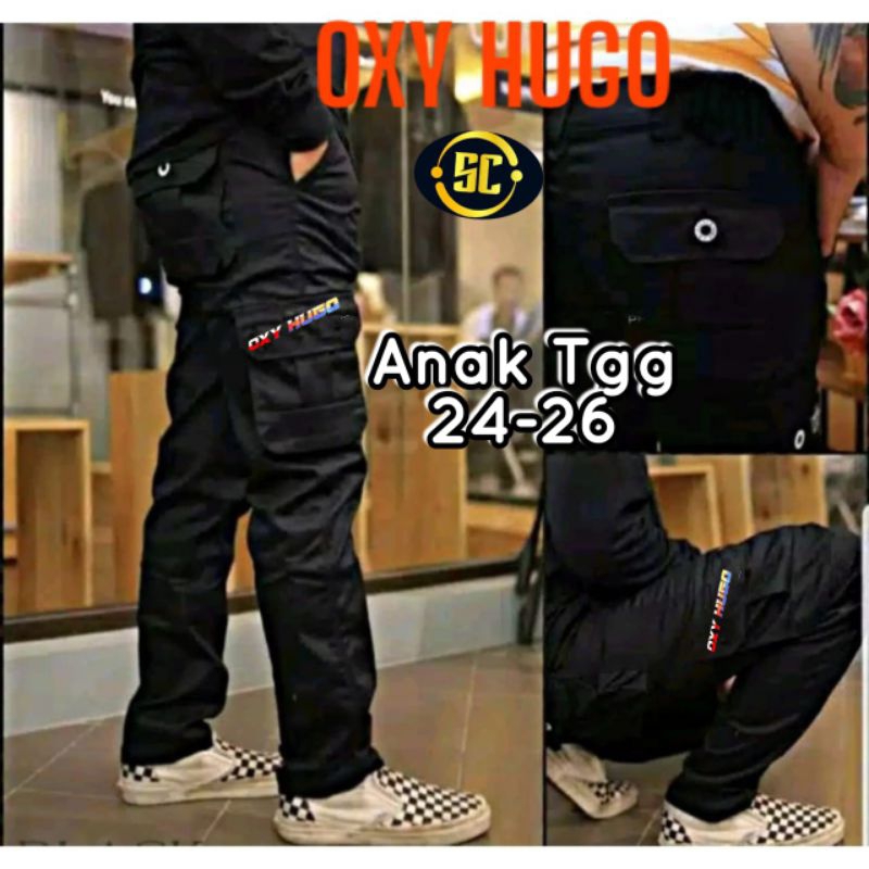 CELANA OXY HUGO CARGO ANAK TANGGUNG SOFT JEANS MODEL TERBARU/CELANA ANAK IMPORT PREMIUM