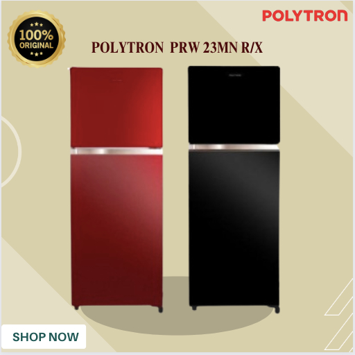 POLYTRON KULKAS 2 PINTU PRW 23MNX Kulkas 2 pintu PRW23MNX/PRW-23-MN-X/PRW 23 MNX/BERGARANSI ORIGINAL