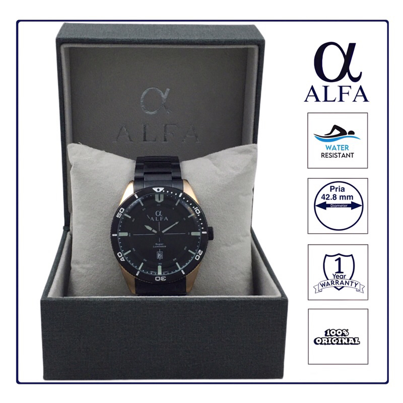 ALFA Jam Tangan Pria Tahan Air 88146 Original