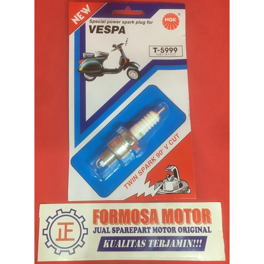 BUSI NGK VESPA T-5999 T5999 KEPALA PENDEK ORIGINAL