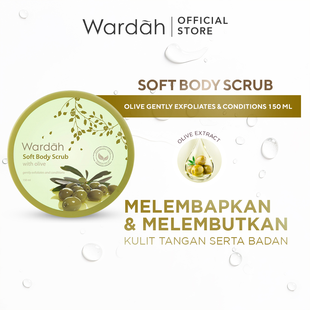 WARDAH Soft Body Scrub with Olive 240 ml - Scrub Badan Dilengkapi dengan Olive Oil yang dapat Mengan