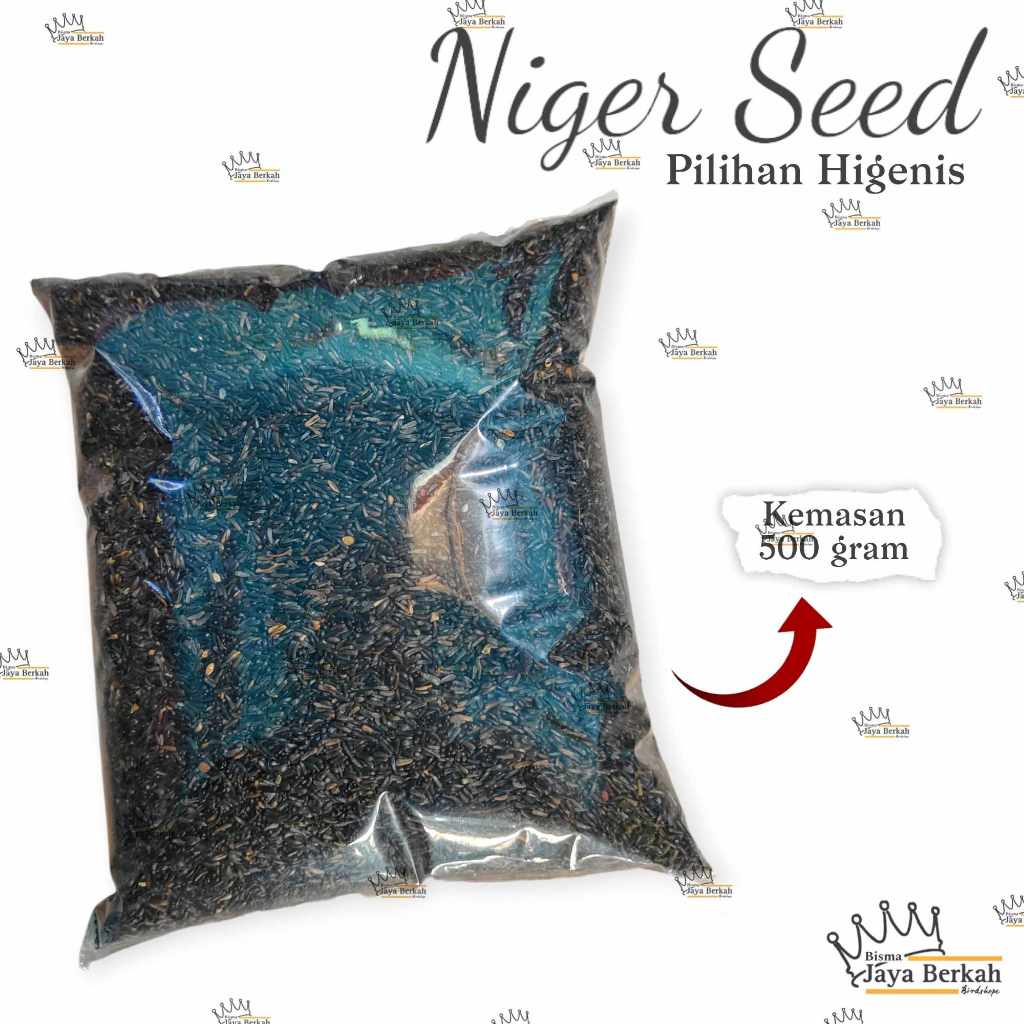 Nigerseed kemasan 500gr pakan burung kenari lovebird niger seed impor