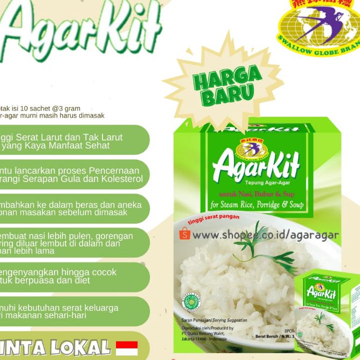 

COD AGARKIT 1 sachet Tepung Agaragar untuk Campuran Nasi Bubur Sup