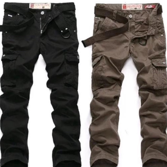 TERBARU Kargo Panjang polos Celana ImporCelana Pria  Free SabukFashion BAWANG CHENG