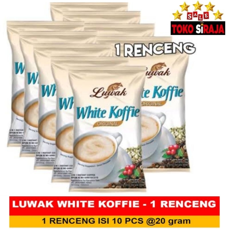 

1 RENCENG LUWAK WHITE KOFFIE ORIGINAL / KOPI LUWAK 1 RENTENG 10 SACHET