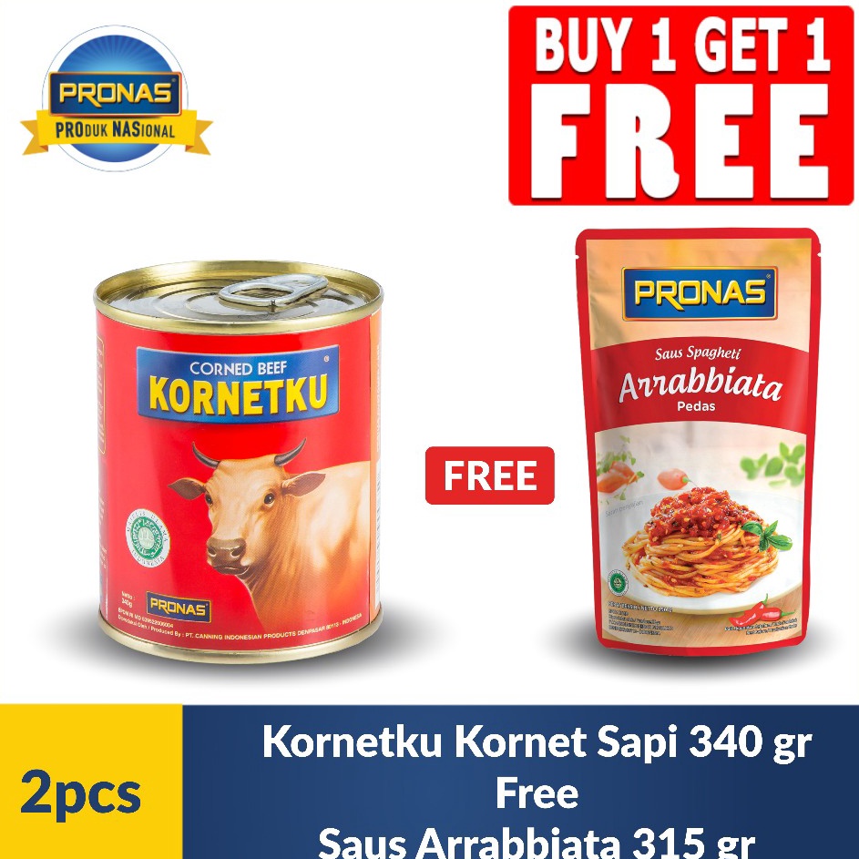 

PROMO SALE PRONAS Kornetku Kornet Sapi 34 gr Free Saus Arrabbata 315 gr