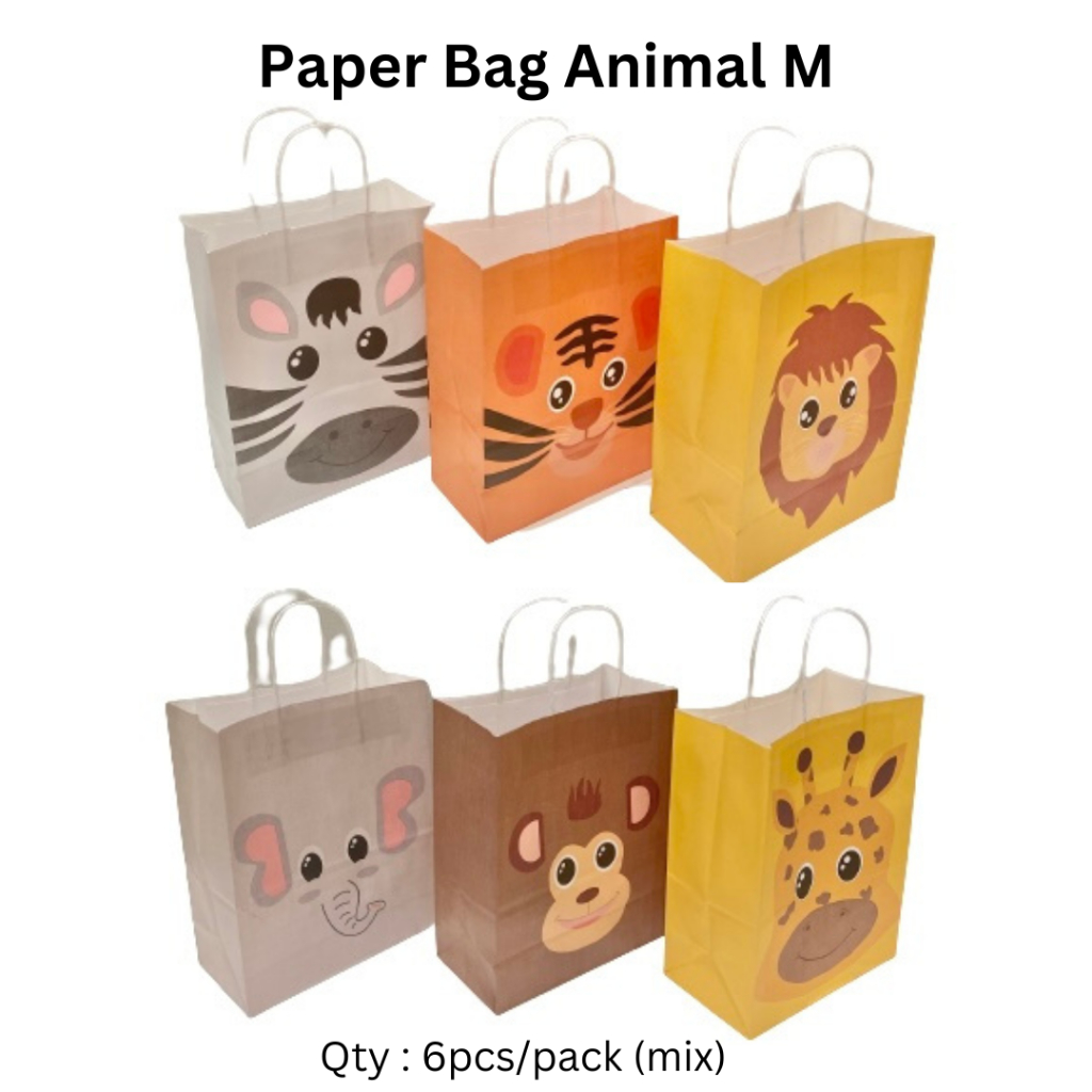 

Shop Bag Animal / Tas Kertas Hewan / Kantong Kertas Goodie Bag Safari Paper Bag