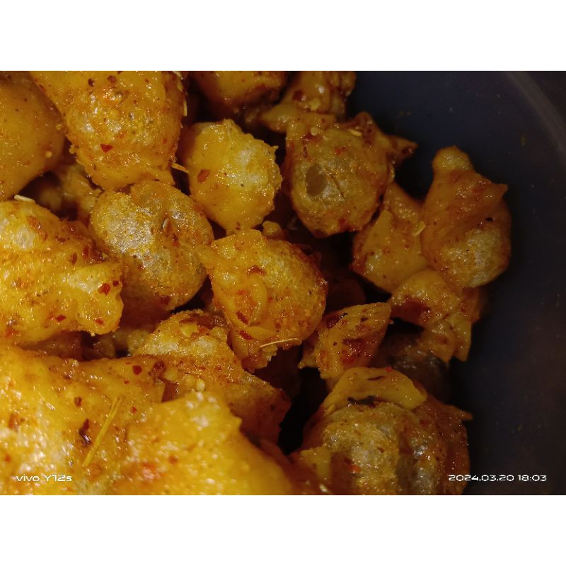 

siomay mini kering original dan pedan jaun jeruk