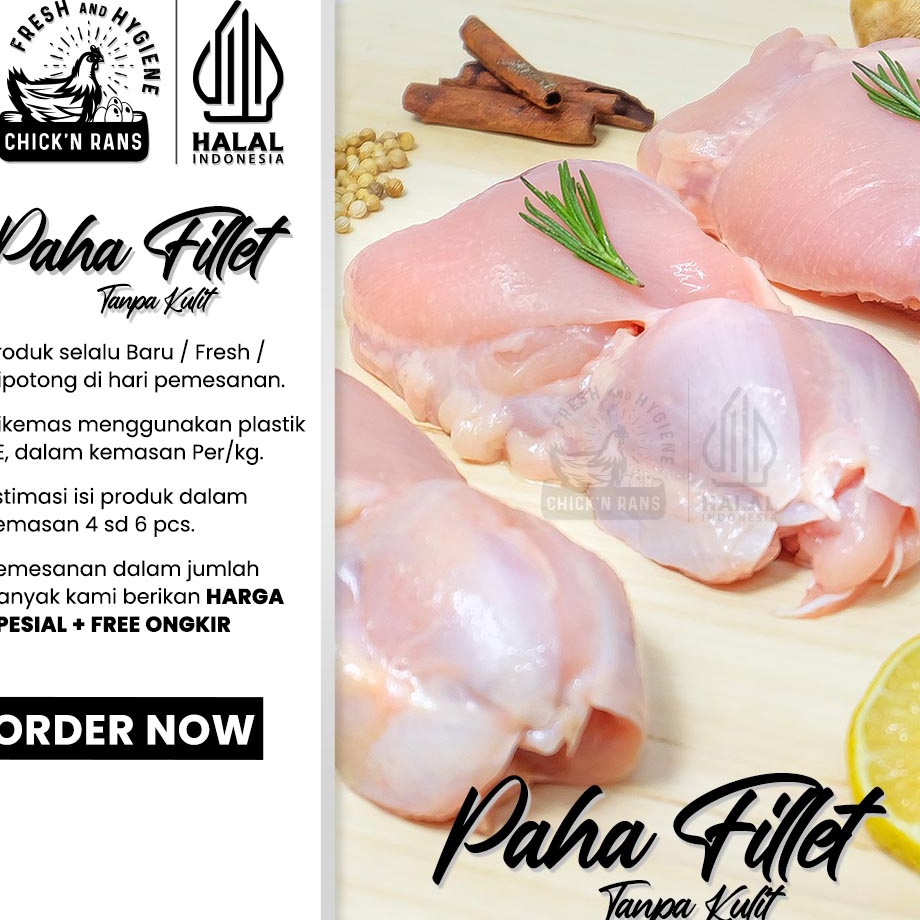 

C6369 Daging Ayam Paha Fillet Boneless Tanpa Kulit Fresh 1kg