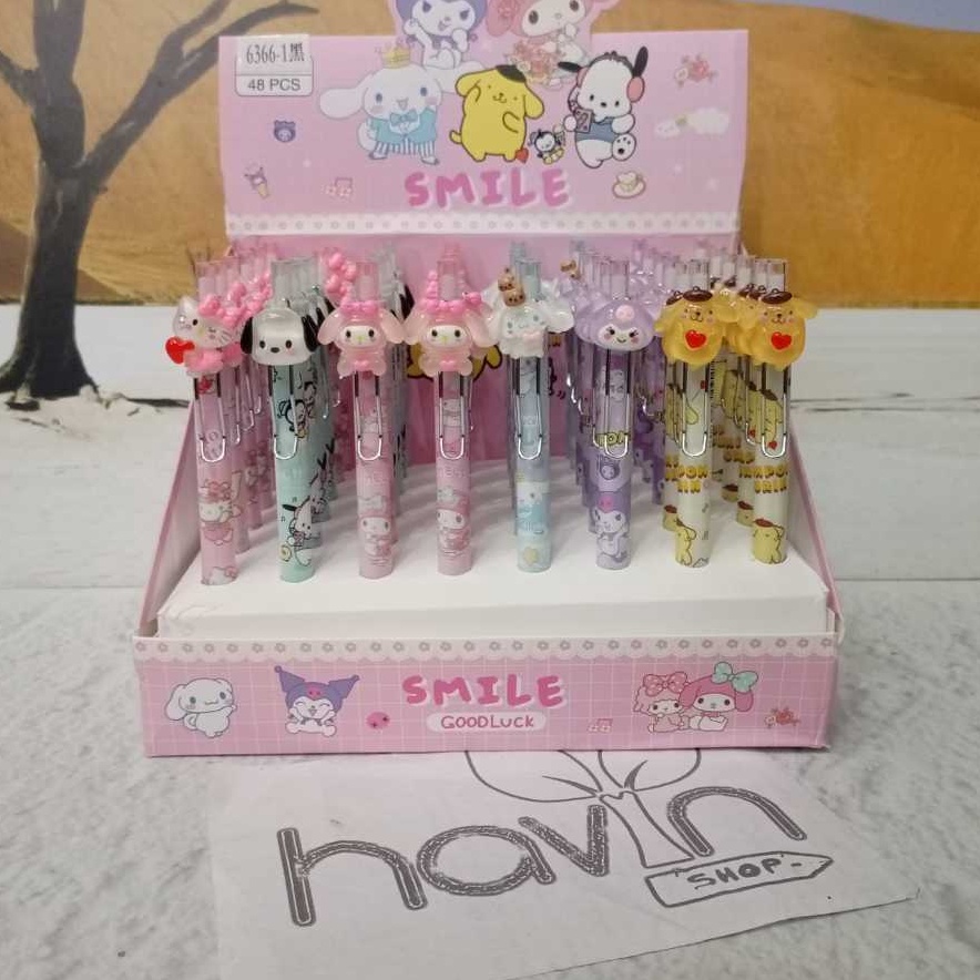 

IMU825 Terlaris BACA DESKRIPSI 48pc GROSIR PEN GEL model CETEK KLIK SANRIO MELODY CINNAMOROLL KUROMI POMPOMPURIN PENA