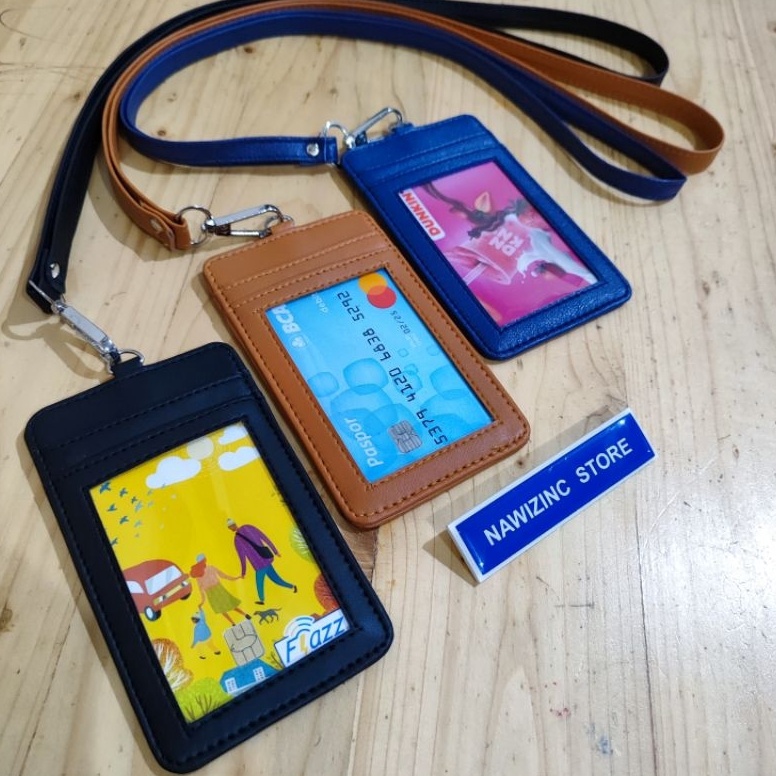

RYD478 ID CARD HOLDER KULIT SINTETIS 4 KARTU PLUS TALI