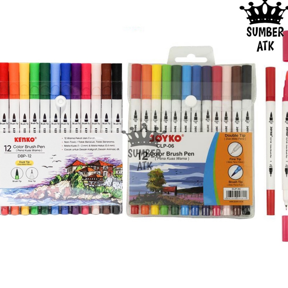 

JFB538 KODE 77 Color Brush Pen Pena Kuas Warna Joyko CLP6 12 Warna Color
