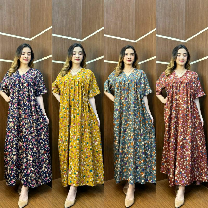 NY Dress Hawet/Kanaya Dress/Longdress Rayon/Mididress Rayon Bunga/Daster Kimono/Dress Jumbo