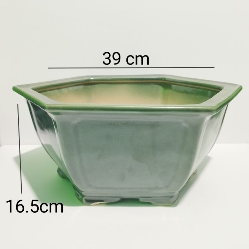 Bonsai Pot Keramik Segi Enam Jumbo