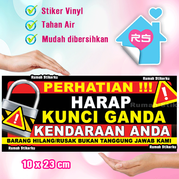

Stiker Harap Kunci Ganda Kendaraan Anda