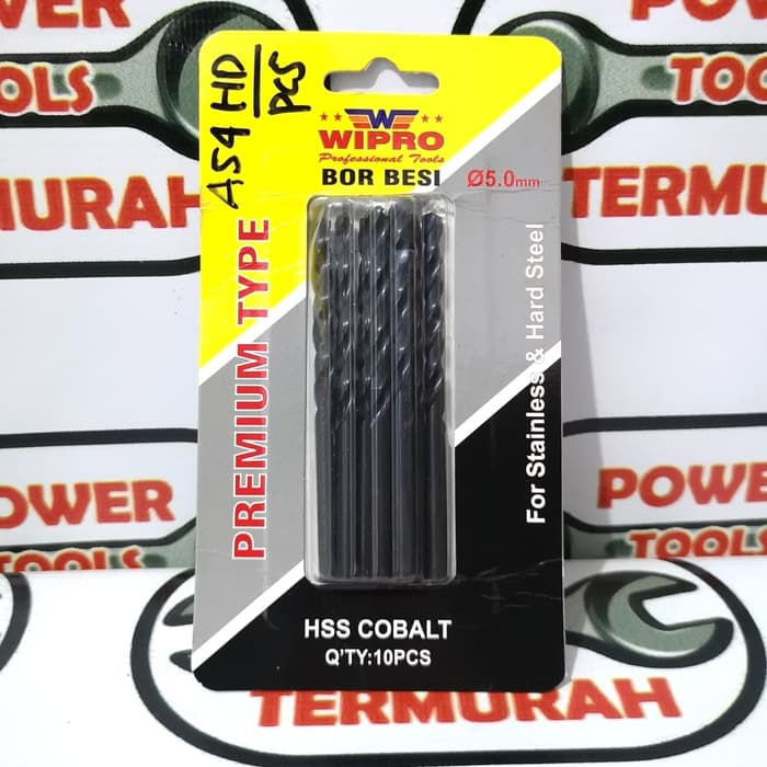 

Mata Bor Besi 5 mm Stainless HSS Cobalt WIPRO Hitam Stainless Steel