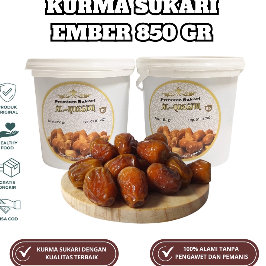 

TEBUS MURAH Kurma Sukari 85 Ember Alqossim Ember Kurma Oleh2 Haji
