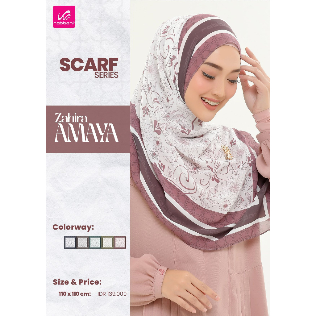 RABBANI ORI KERUDUNG SEGI EMPAT MOTIF RABBANI ZAHIRA AMAYA