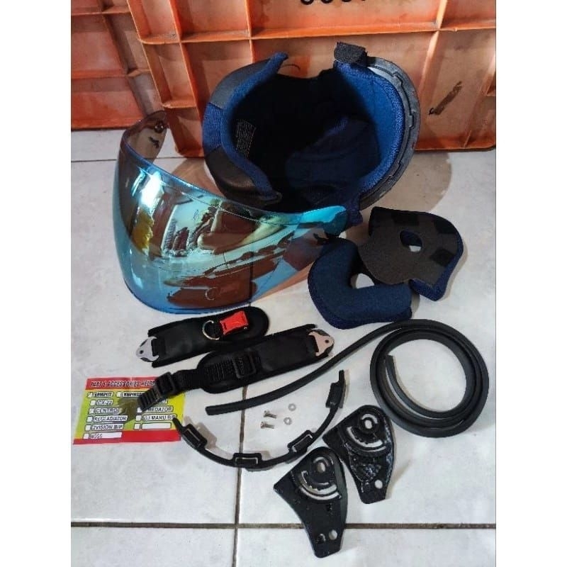 paket Busa helm ink Centro fullset  + tali helm + list karet 1 meter +kaca ink Centro