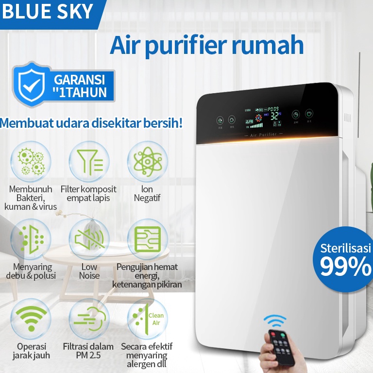 Menarik BLUE SKY Air Purifier Lite Touch Display Pembersih Udara Dengan Hepa Filter