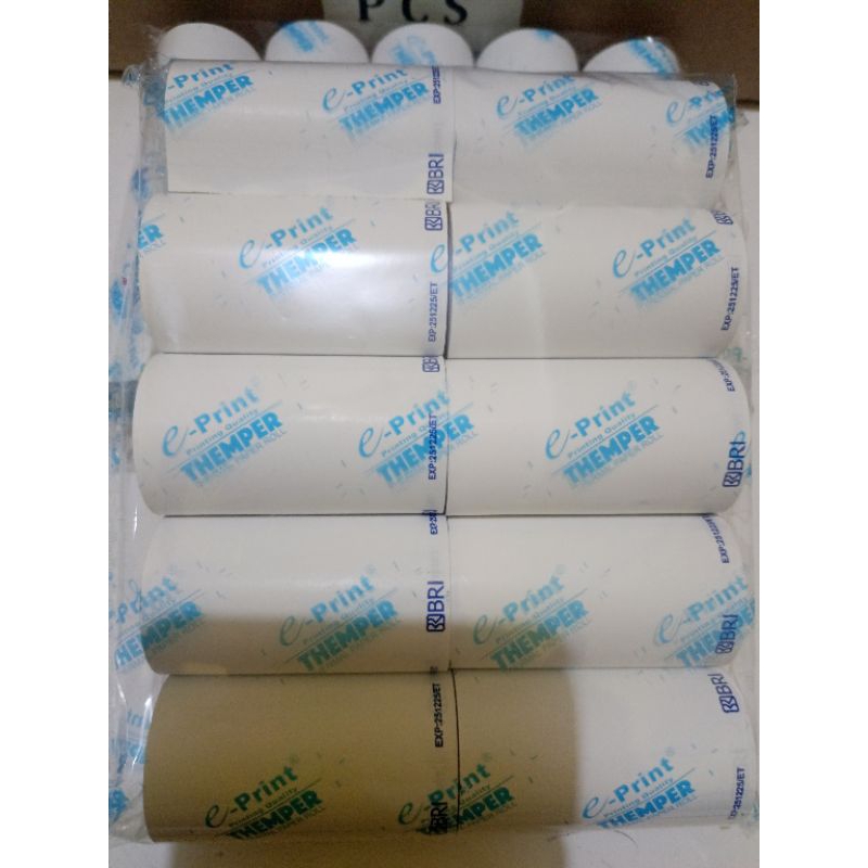 

HJK KERTAS THERMAL BRI UNTUK EDC BRILINK 58x33mm 1 Dus isi 100 roll Eprint/GoPrint/PMM