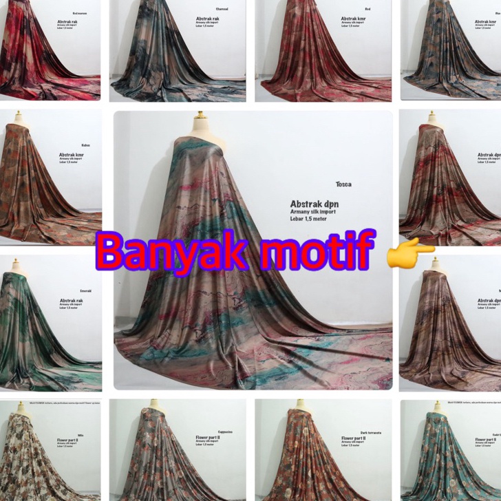Terlaku kain silk brown motif terbaru  bahan bakal sutra baju gamis atasan Kain arnami silk brown  k