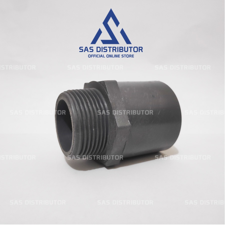 Sok Drat Luar 1 1/2" inch AW Superlon / SDL 1 1/2" in PVC / Valve Socket 1,5 / Sock Drat Luar 1-1/2"