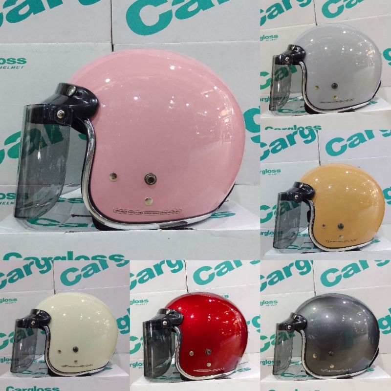 HELM BOGO LIS CROM MIRIP CARGLOSS + KACA