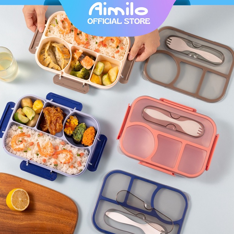 MURAH MERIAH READY Aimilo Gaya Jepang Tempat Makan Tupperware BPA Free Lunch Box Set Tempat Bekal An