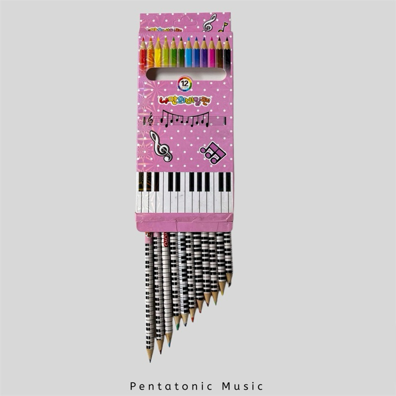 

Pensil Warna Piano / Pink Piano Colored Pencils / Alat Tulis Mewarnai Motif Musik / Stationery Music