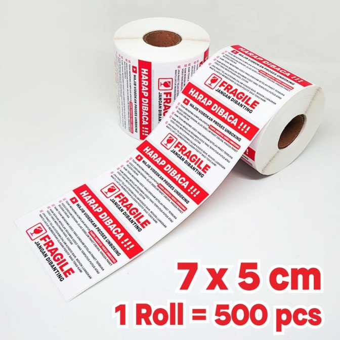 

NRT813 Terlaku Stiker Label Wajib Video Unboxing 7 x 5 cm 1 roll isi 5 pcs
