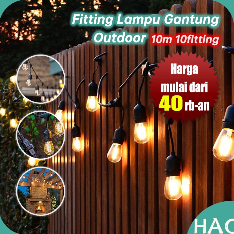 LRI392 TERMURAH Fitting Lampu Gantung Outdoor 1 Meter 1 Fitting LAMPU GANTUNG dekorasiKabel Fitting 